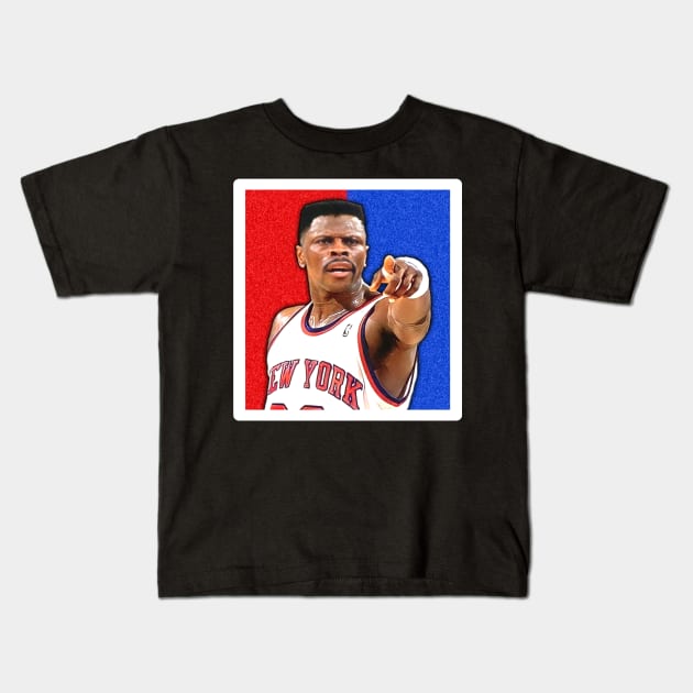 Red and blue patrick ewing Kids T-Shirt by martastudio